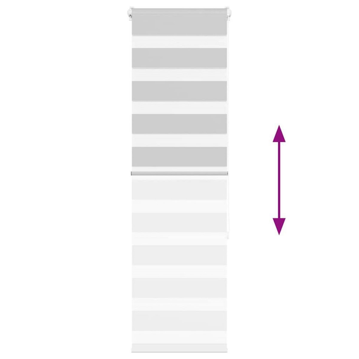 VIDAXL Store zebre gris clair largeur du tissu 35,9 cm polyester