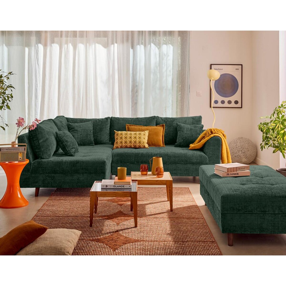 LISA DESIGN Rune - canapé d'angle gauche 4 places en velours texturé