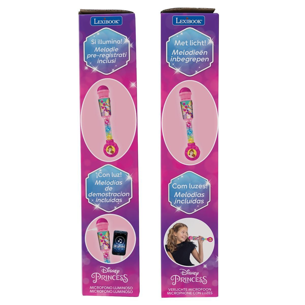 Lexibook Microphone Princesse Disney avec tube lumineux et enceinte