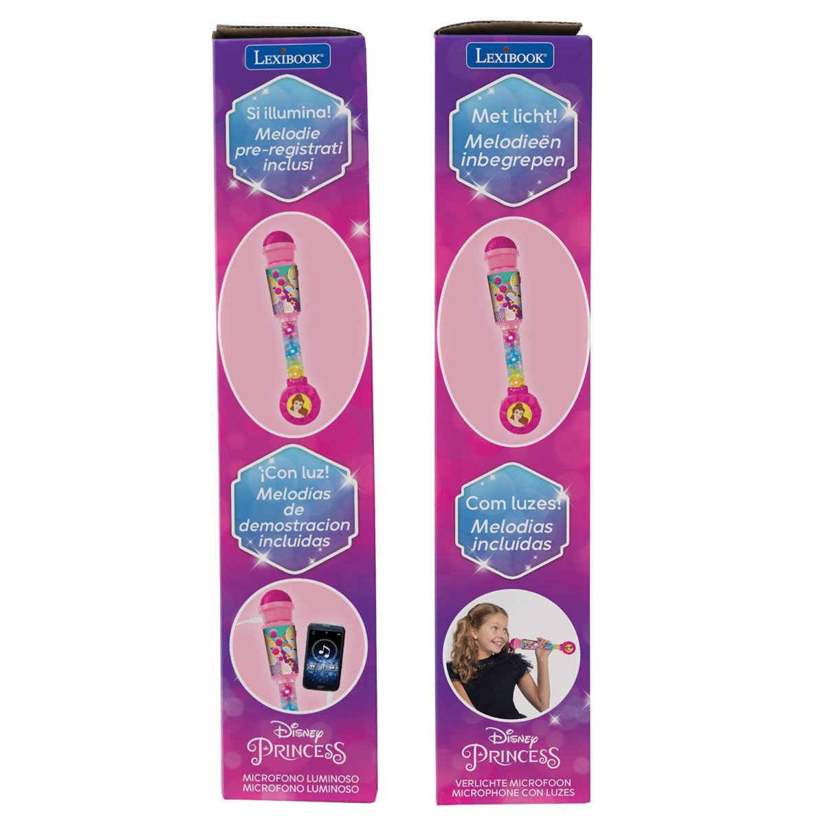 Lexibook Microphone Princesse Disney avec tube lumineux et enceinte