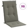 Voir la diapositive 2 : VIDAXL Coussins de chaise a dossier haut lot de 6 gris fonce melange