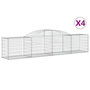 Voir la diapositive 2 : VIDAXL Paniers a gabions arques 4 pcs 300x50x60/80 cm fer galvanise
