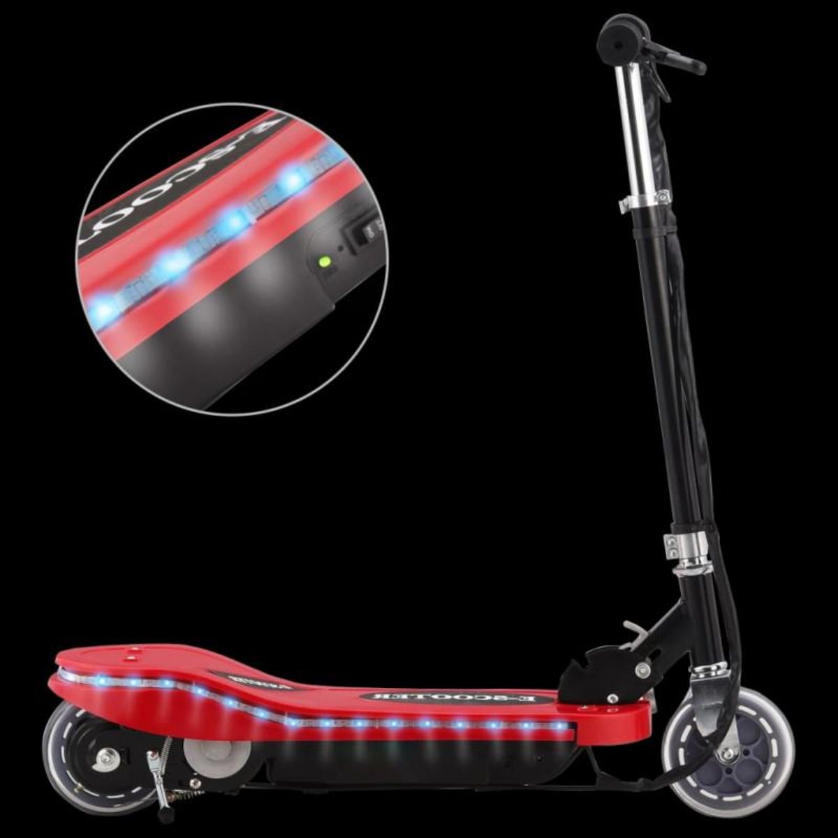 VIDAXL Trottinette électrique avec LED 120 W Rouge