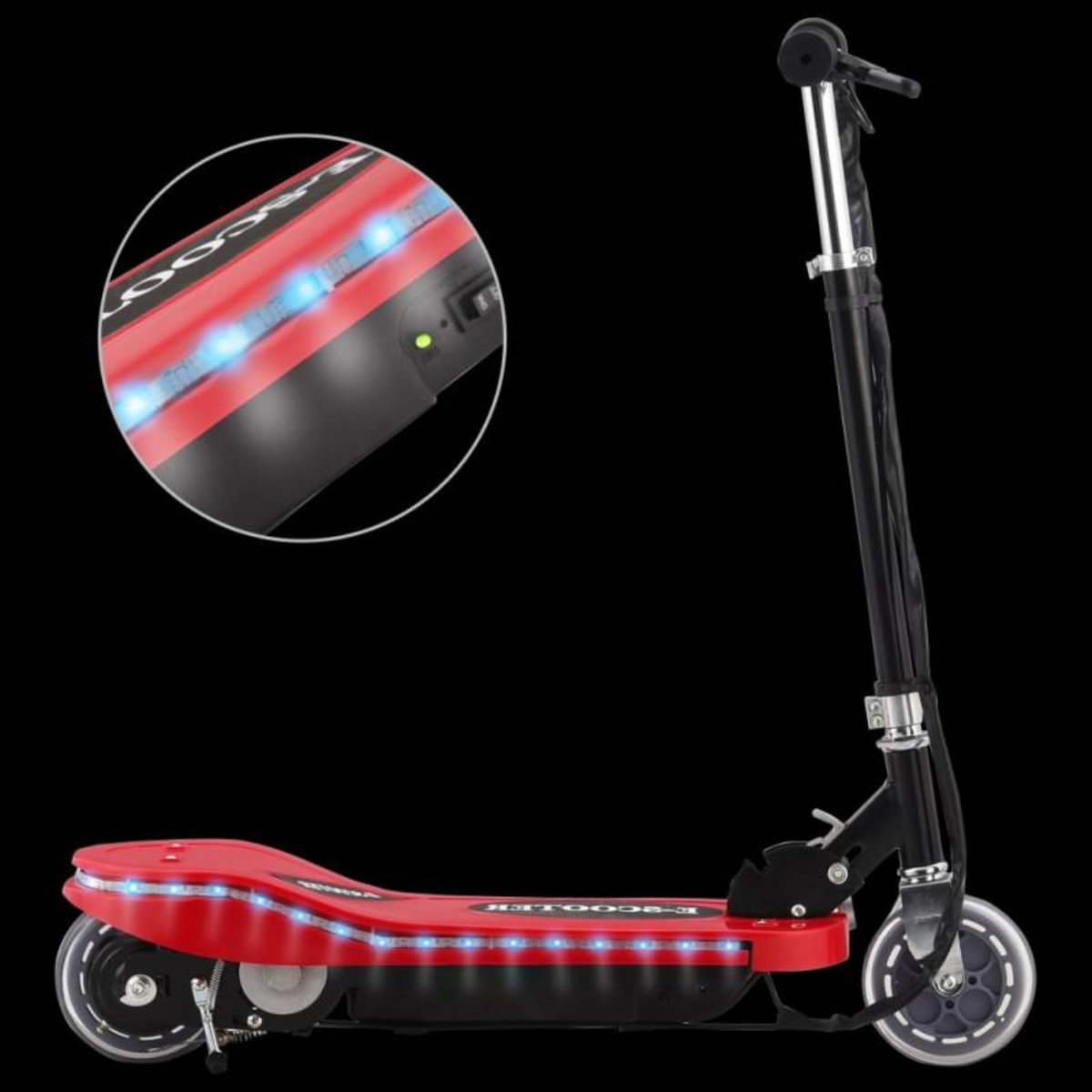 VIDAXL Trottinette électrique avec LED 120 W Rouge