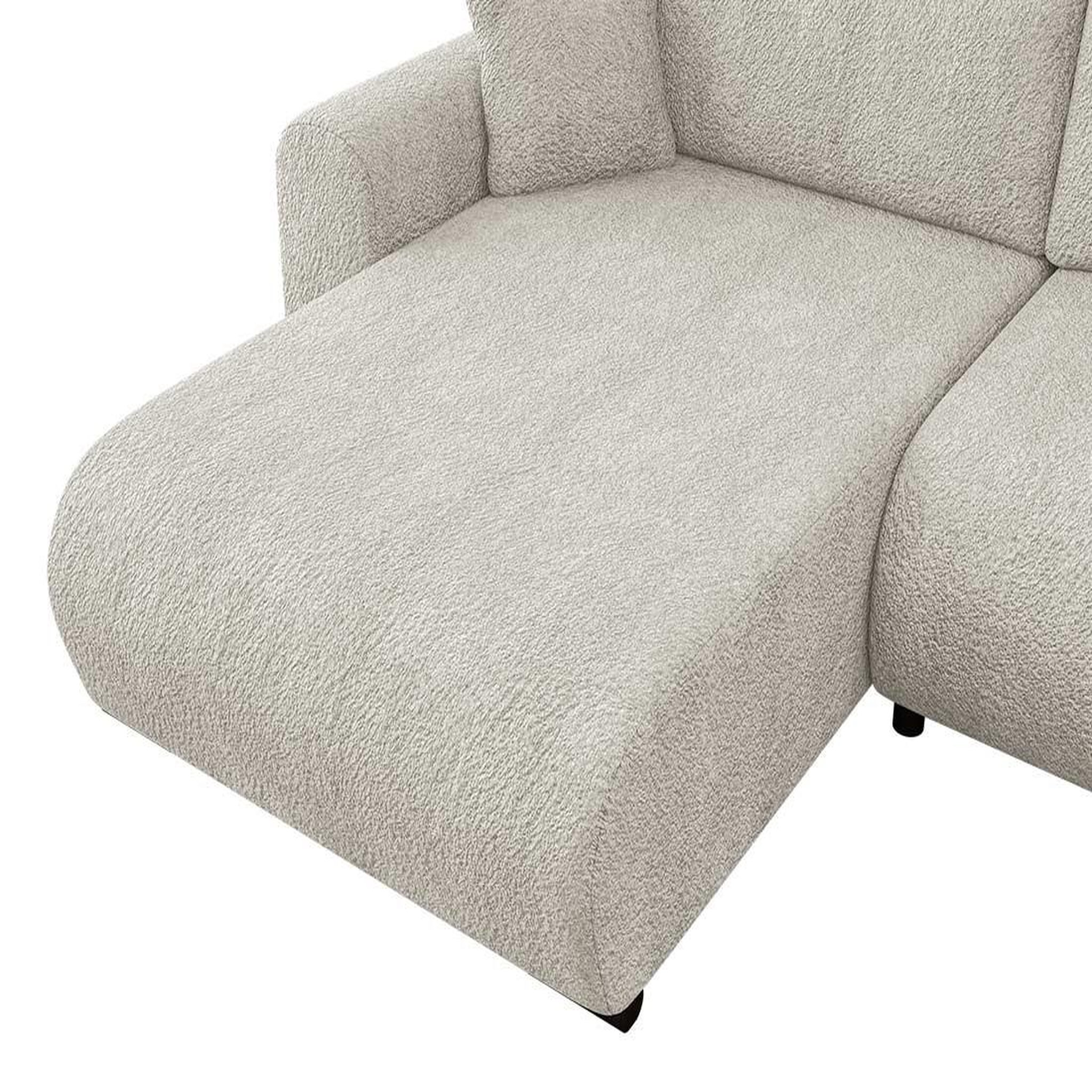 Voir la diapositive 5 : BEST MOBILIER Rosalie - canapé d'angle réversible 4 places convertible avec coffre en tissu bouclette