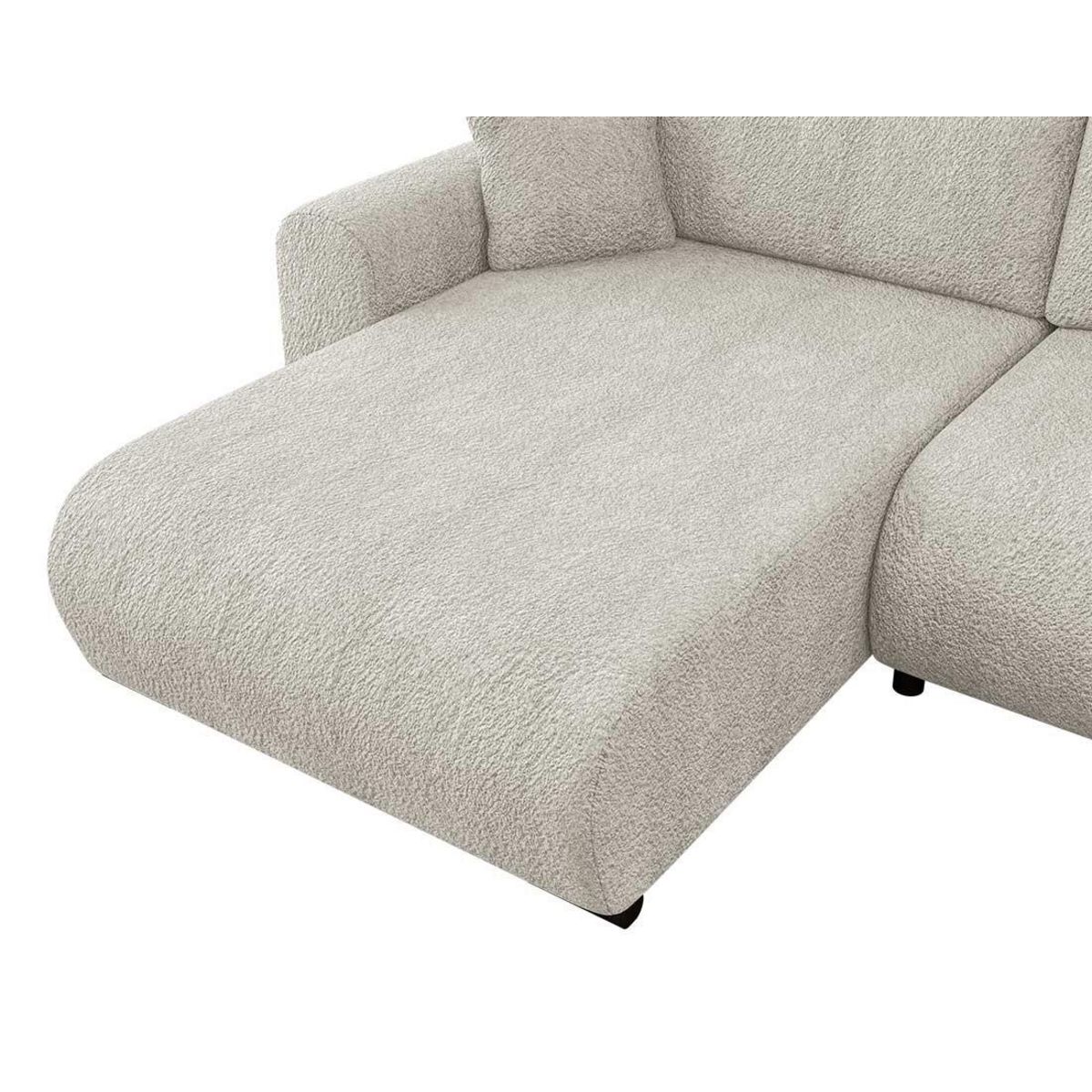 BEST MOBILIER Rosalie - canapé d'angle réversible 4 places convertible avec coffre en tissu bouclette