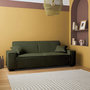 Voir la diapositive 2 : SWEEEK Canapé convertible 3 places kaki velours côtelé L 231 x P 96.5 x H 80cm
