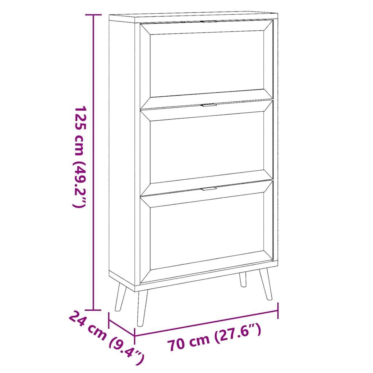 Finori Finori Armoire a chaussures Bali 49A Chene sonoma/ impression de canne