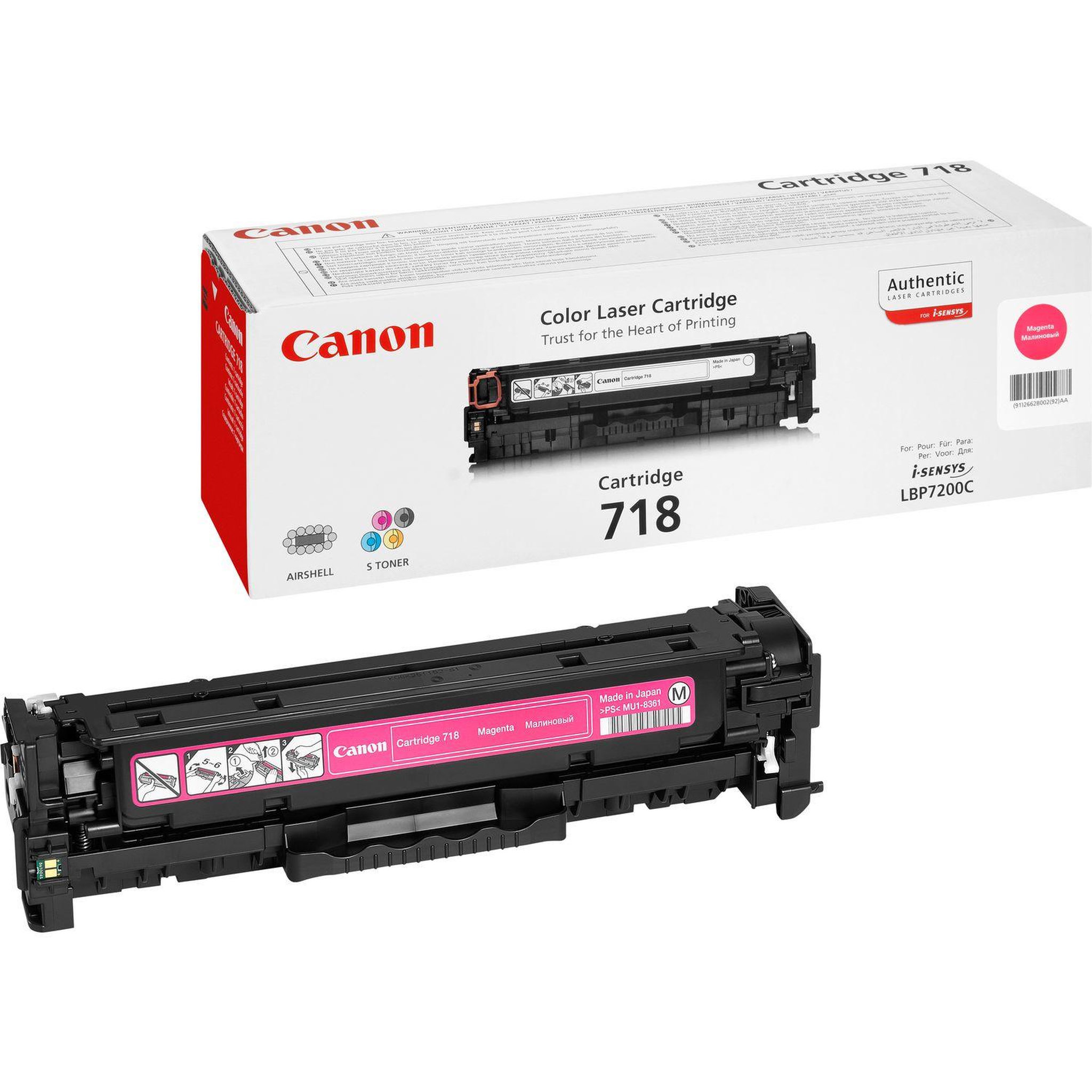 Voir la diapositive 2 : Canon Canon 718M Cartouche toner pour Imprimante Laser - Magenta