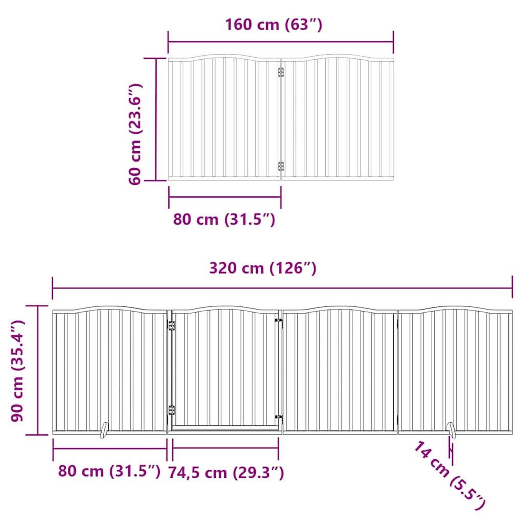 Voir la diapositive 6 : VIDAXL Barriere pour chien porte pliable 12 panneaux bois de peuplier
