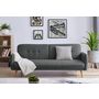 Voir la diapositive 2 : CONCEPT USINE Canapé scandinave convertible 3 places en tissu gris foncé NORA