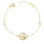 L'ATELIER D'AZUR Bracelet Or 18 Carats 750 Jaune Nacre - Croix