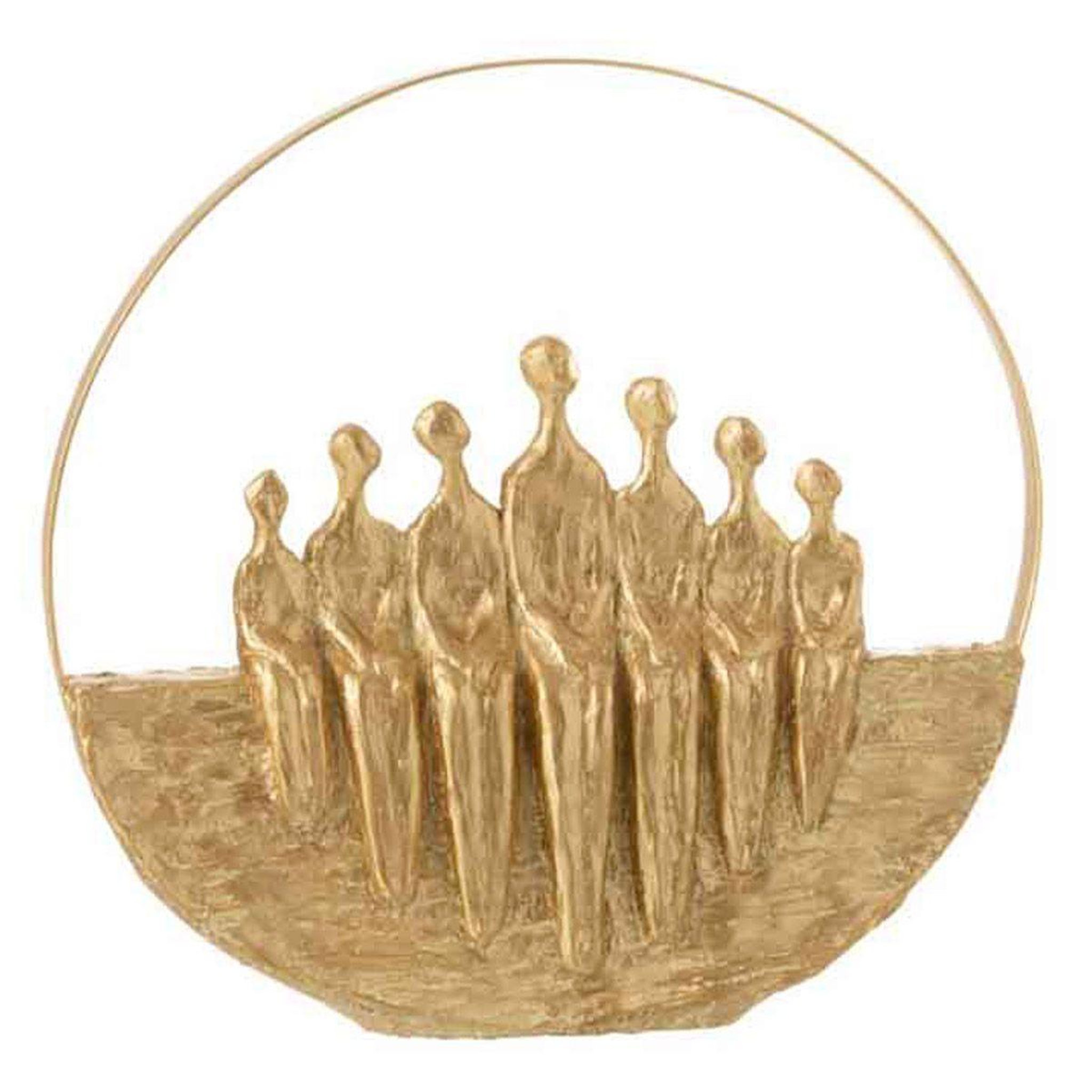 J-LINE Statuette déco  7 personnages cercle  30cm or