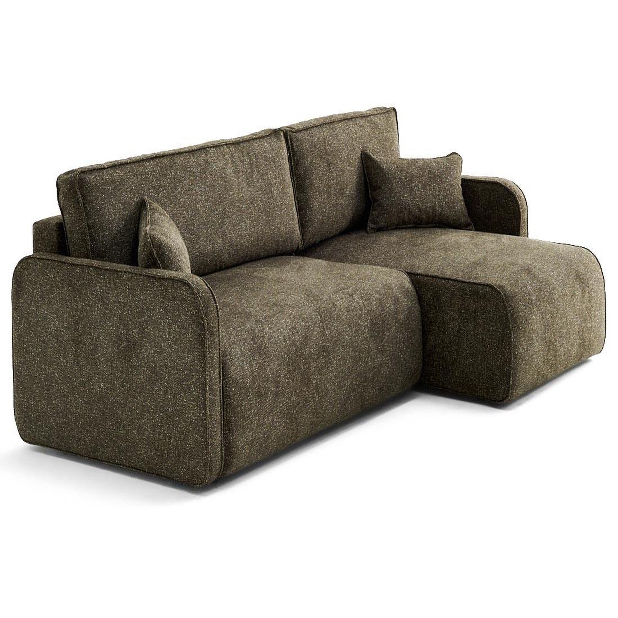 Voir la diapositive 4 : LISA DESIGN Apolline - canapé d'angle réversible 4 places convertible avec coffres en tissu moucheté