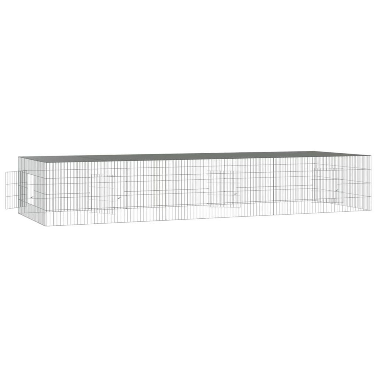 VIDAXL Cage a lapin 3 panneaux 325x109x54 cm Fer galvanise
