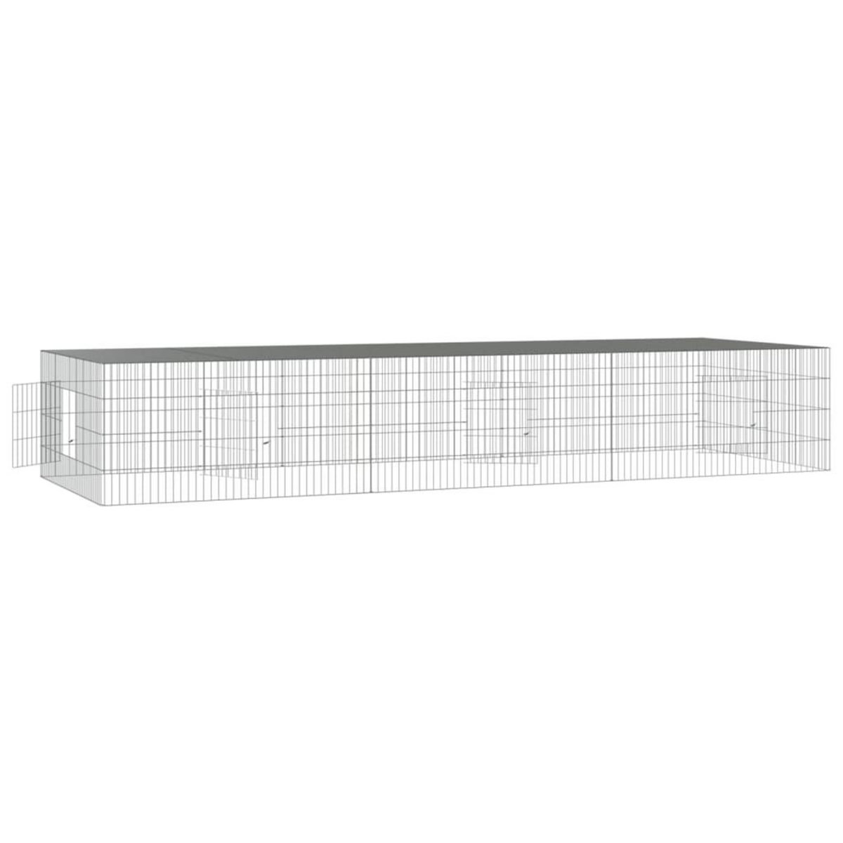 VIDAXL Cage a lapin 3 panneaux 325x109x54 cm Fer galvanise