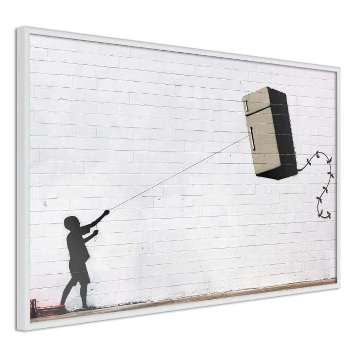 Paris Prix Affiche Murale Encadrée  Banksy Fridge Kite