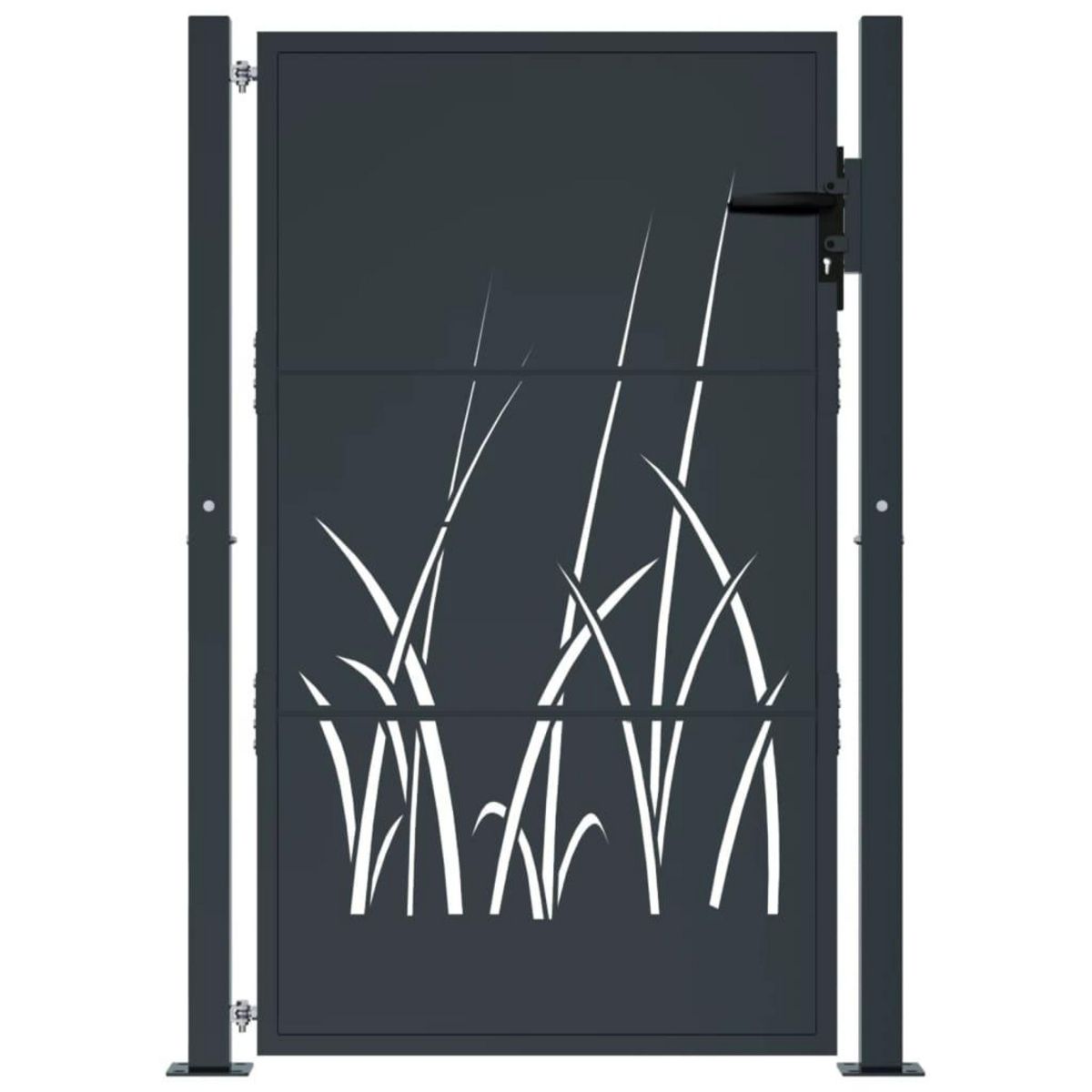 VIDAXL Portail de jardin anthracite 105x155cm acier conception d'herbe