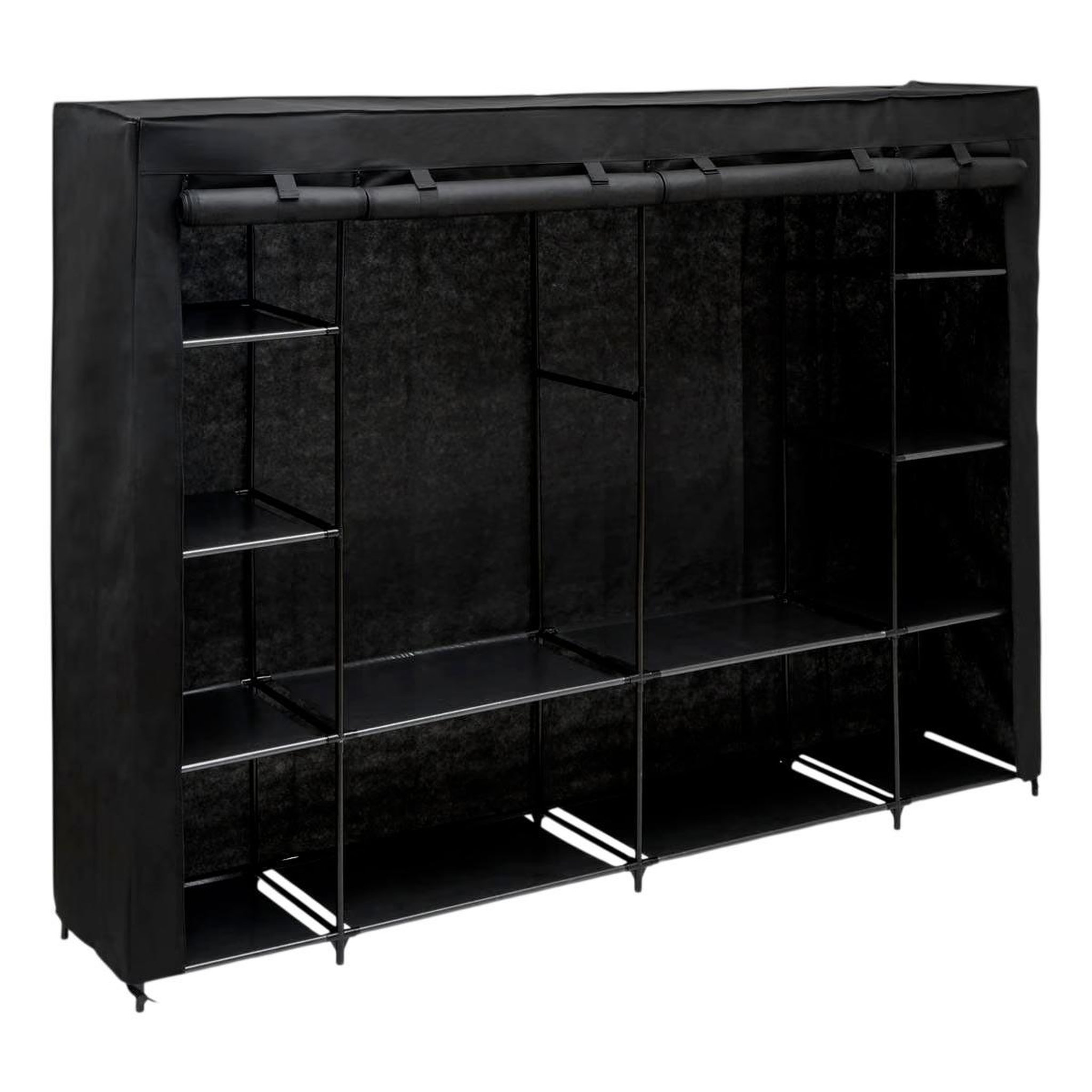 FIVE Penderie double 8 étagères  dressy  230cm noir