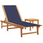 Voir la diapositive 2 : VIDAXL Chaise longue et table bleu bois d'acacia solide et textilene