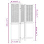 Voir la diapositive 6 : VIDAXL Cloison de separation 3 panneaux marron fonce paulownia massif