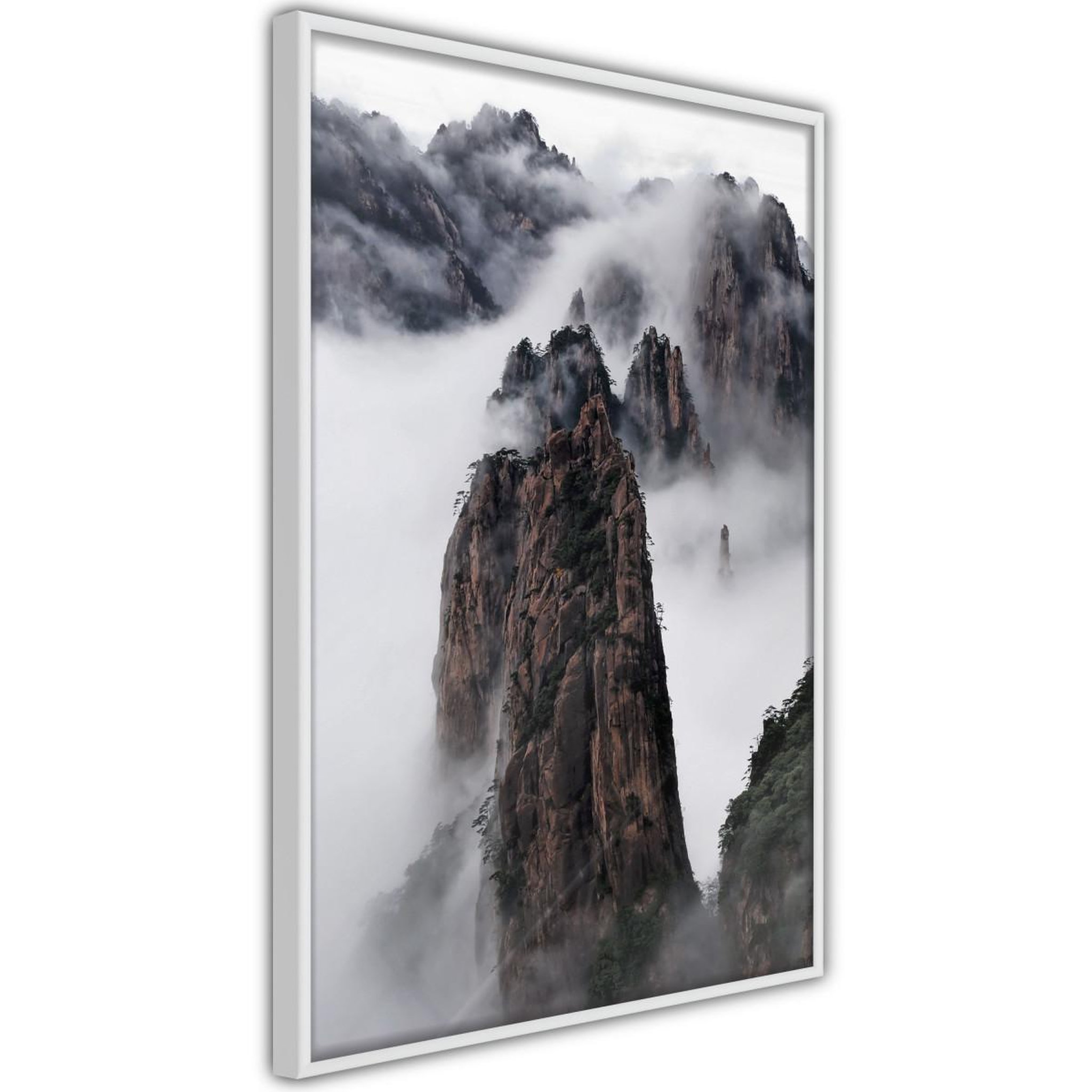 Paris Prix Affiche Murale Encadrée  Clouds Pierced by Mountain Peaks