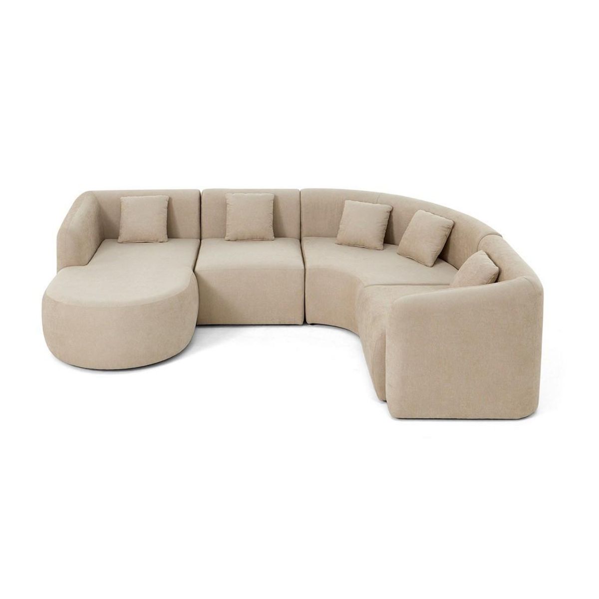 LISA DESIGN Ikare - canapé modulable d'angle gauche - 5 places - avec méridienne - en tissu