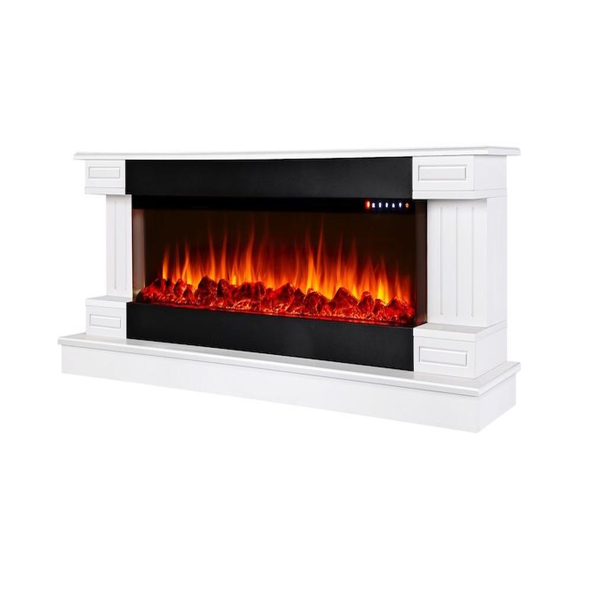 ARTFLAME Cheminée électrique - arizona & dalas maxi blanc - 1500 w - flamme multicolore + bûches & cristaux