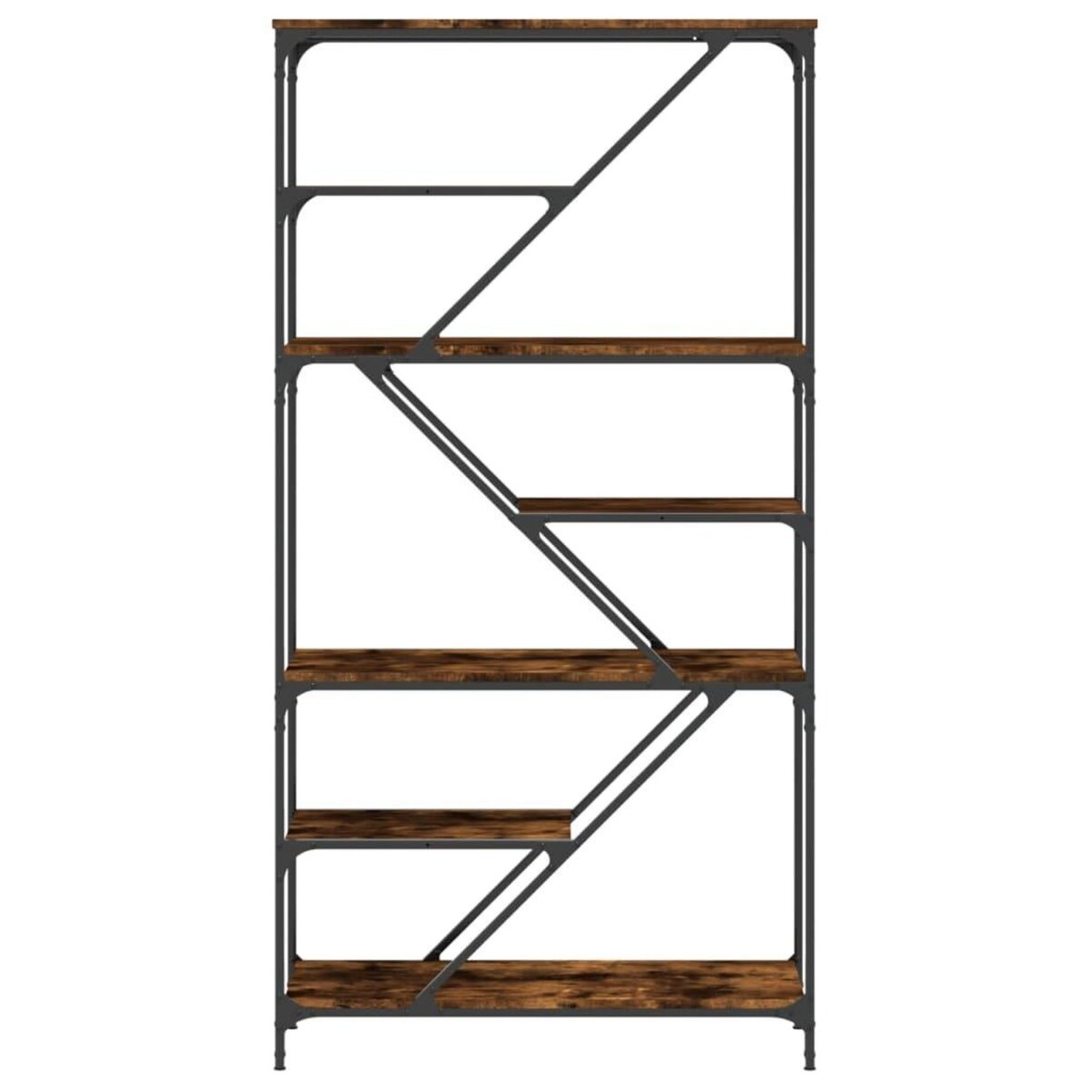 VIDAXL Bibliotheque chene fume 91x36x176 cm bois ingenierie et acier