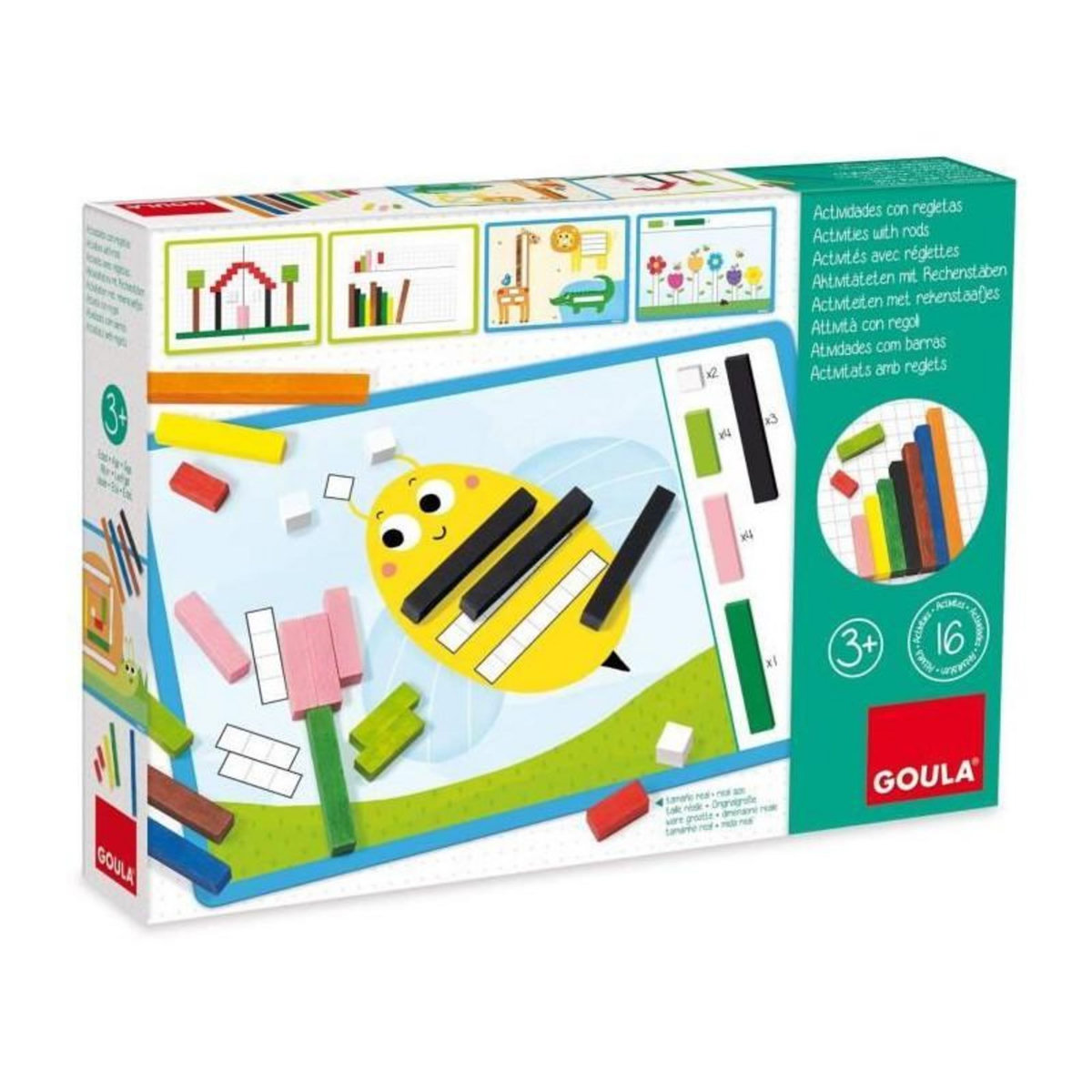 Goula Jeu éducatif - GOULA - Activités avec réglettes - Apprentissage des nombres et logique mathématique