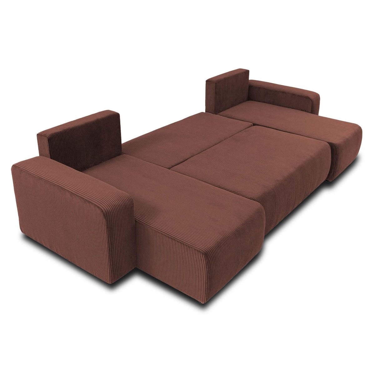 BEST MOBILIER Artemisa - canapé panoramique en u - 7 places - convertible avec coffre - en velours côtelé