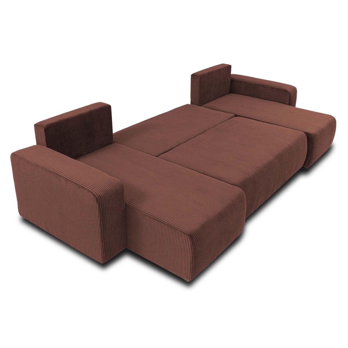 BEST MOBILIER Artemisa - canapé panoramique en u - 7 places - convertible avec coffre - en velours côtelé