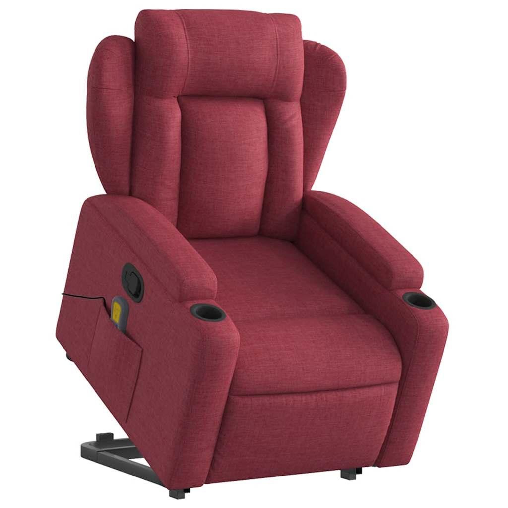 Voir la diapositive 3 : VIDAXL Fauteuil inclinable de massage Rouge bordeaux Tissu