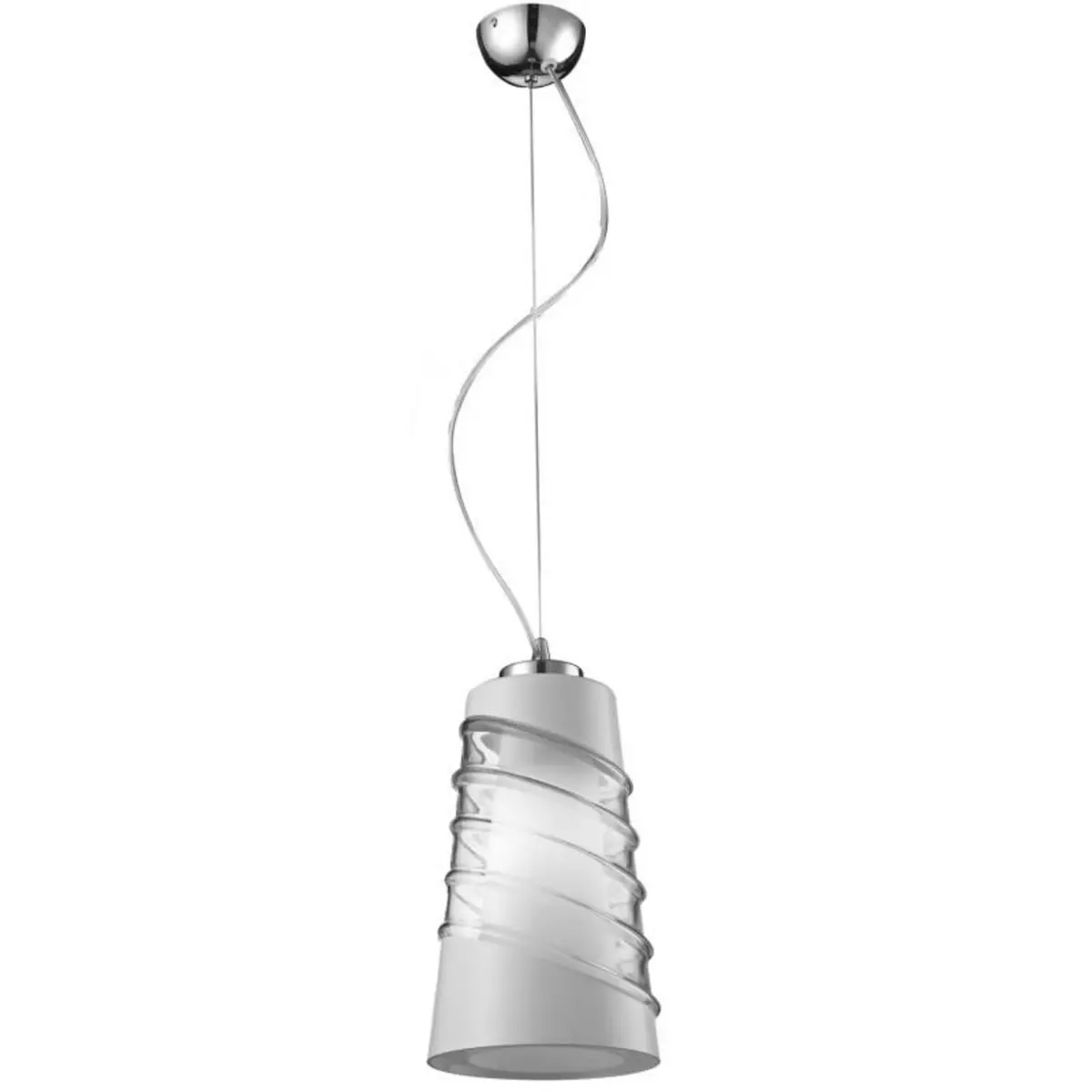 Paris Prix Lampe Suspension  Crister  18cm Blanc & Transparent