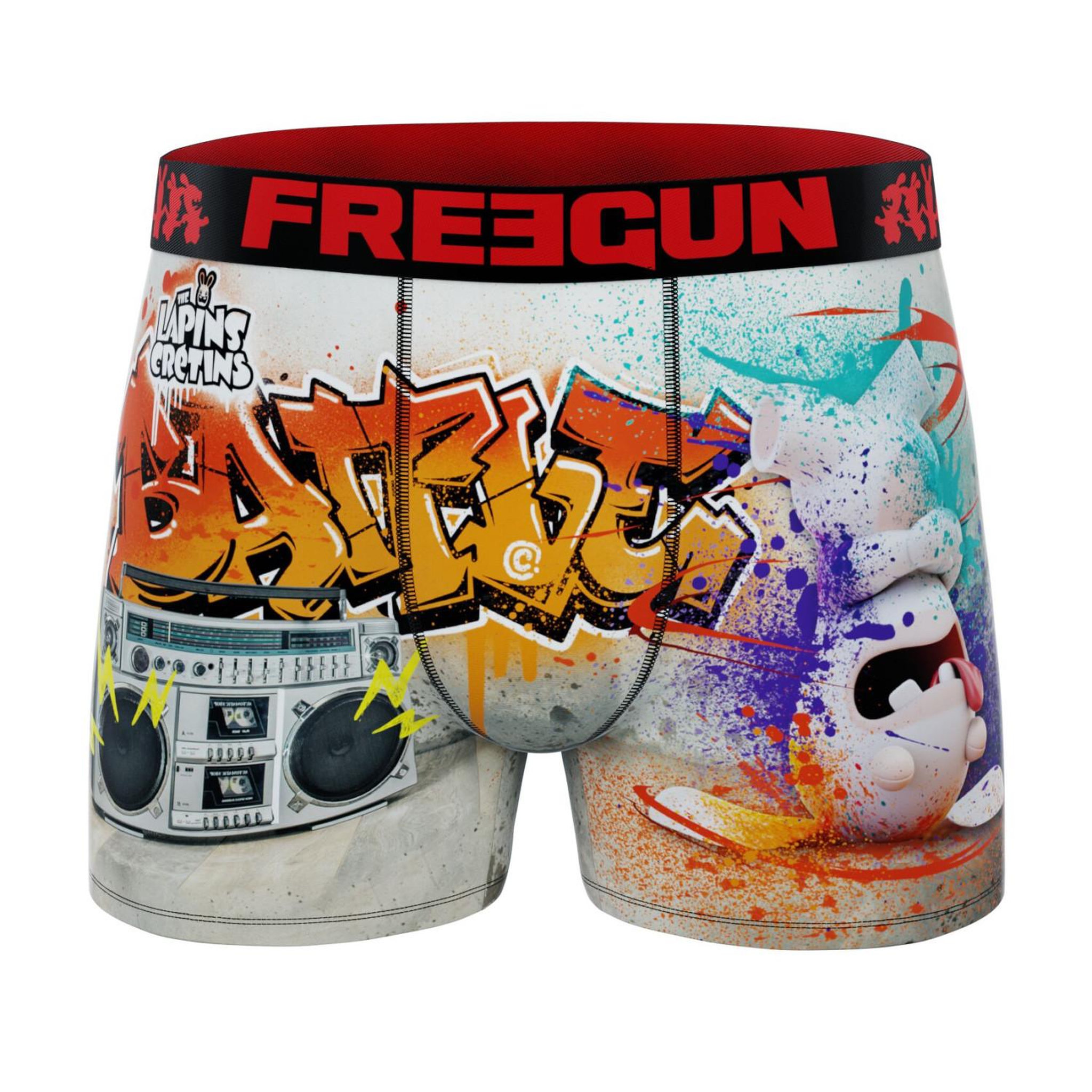 Voir la diapositive 6 : FREEGUN Lot de 4 boxers homme lapins crétins