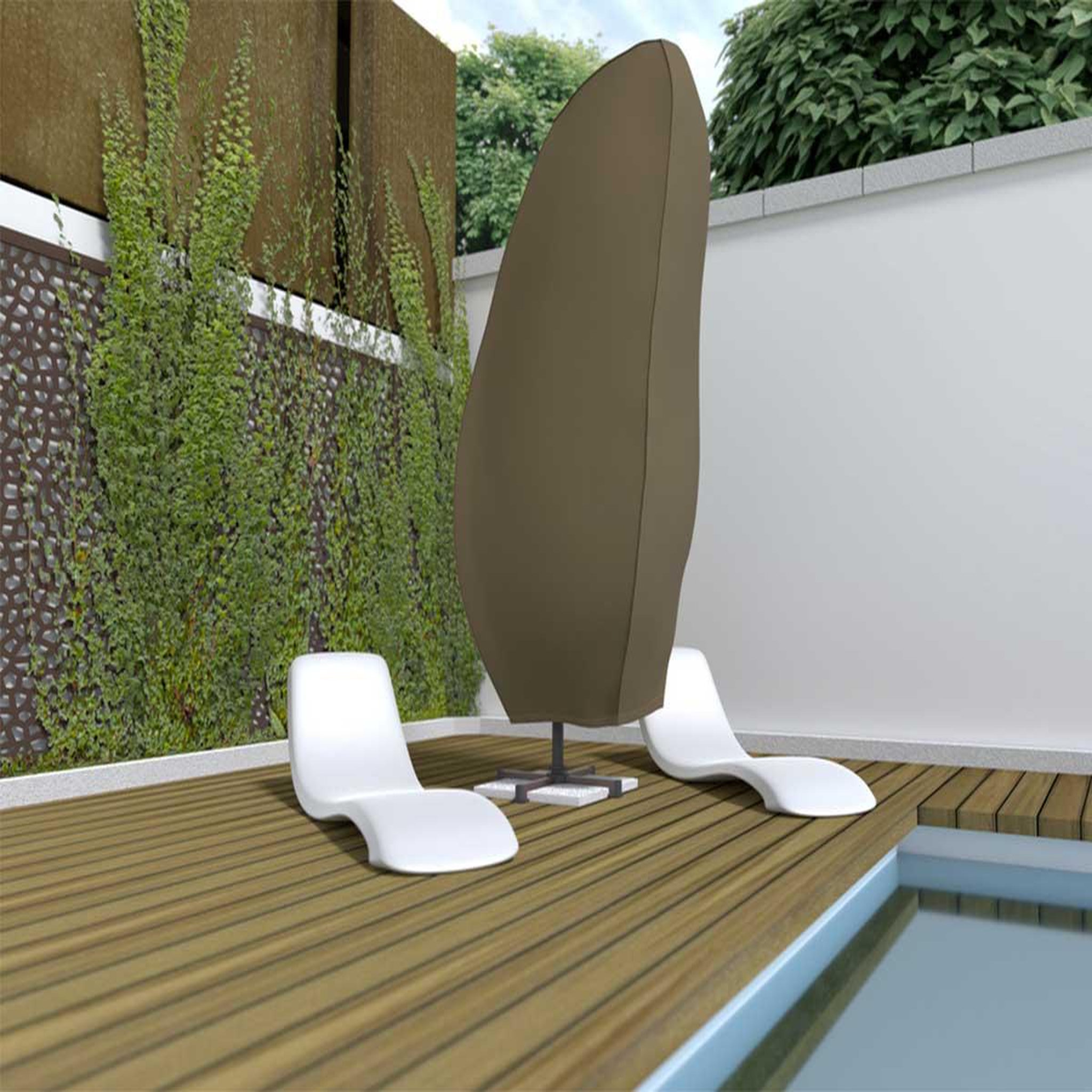 Voir la diapositive 2 : Nortene Housse de protection parasol déporté COVERTOP - Taupe - 60 x 80 x 265 cm