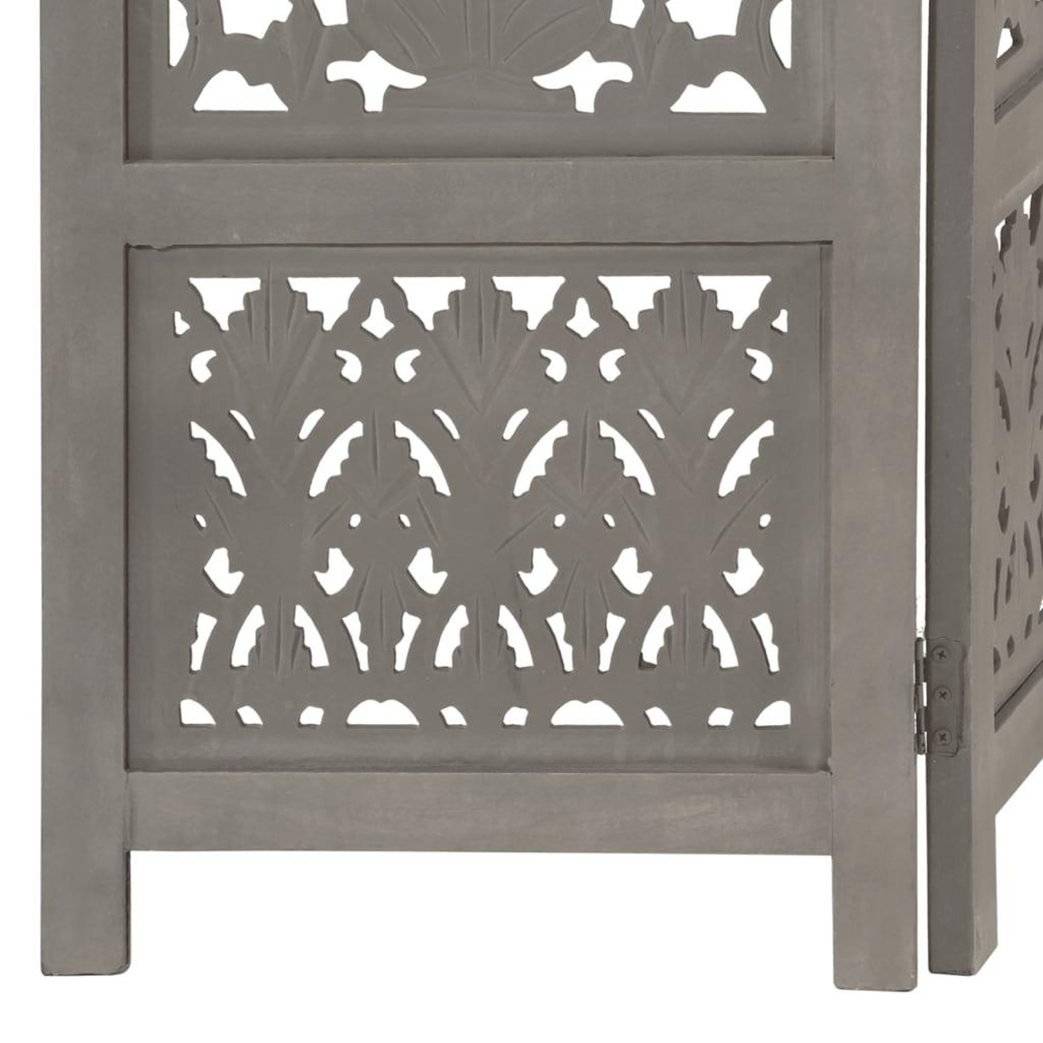Voir la diapositive 4 : VIDAXL Cloison de separation 5 panneaux Gris 200x165 cm Bois manguier