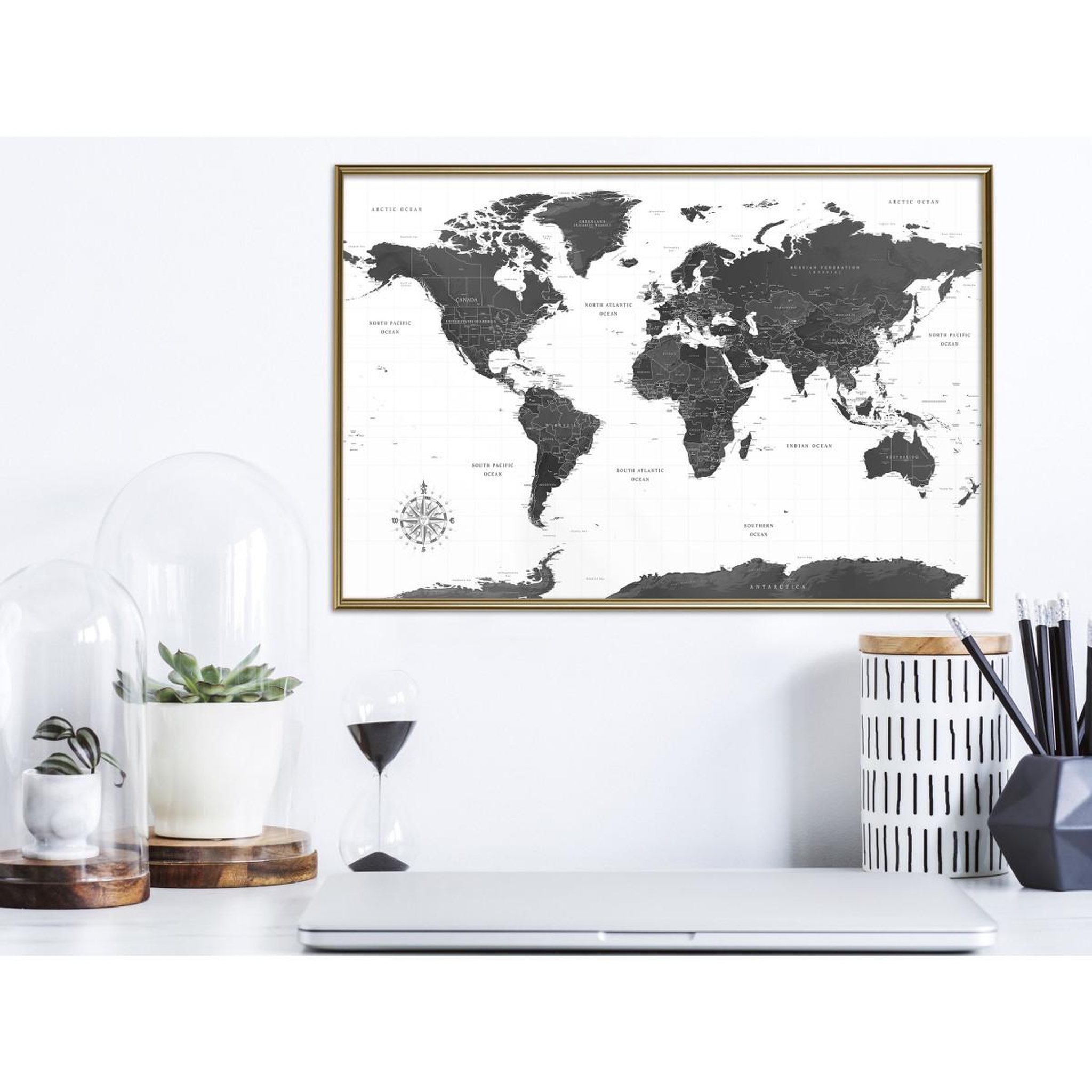 Voir la diapositive 2 : Paris Prix Affiche Murale Encadrée  The World in Black and White