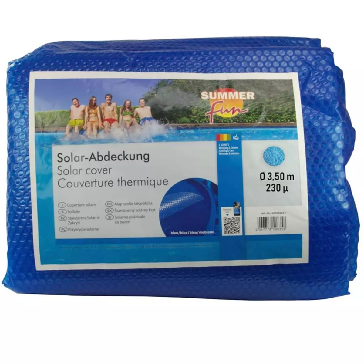 SUMMER FUN Summer Fun Couverture solaire de piscine d'ete Rond 350 cm PE Bleu