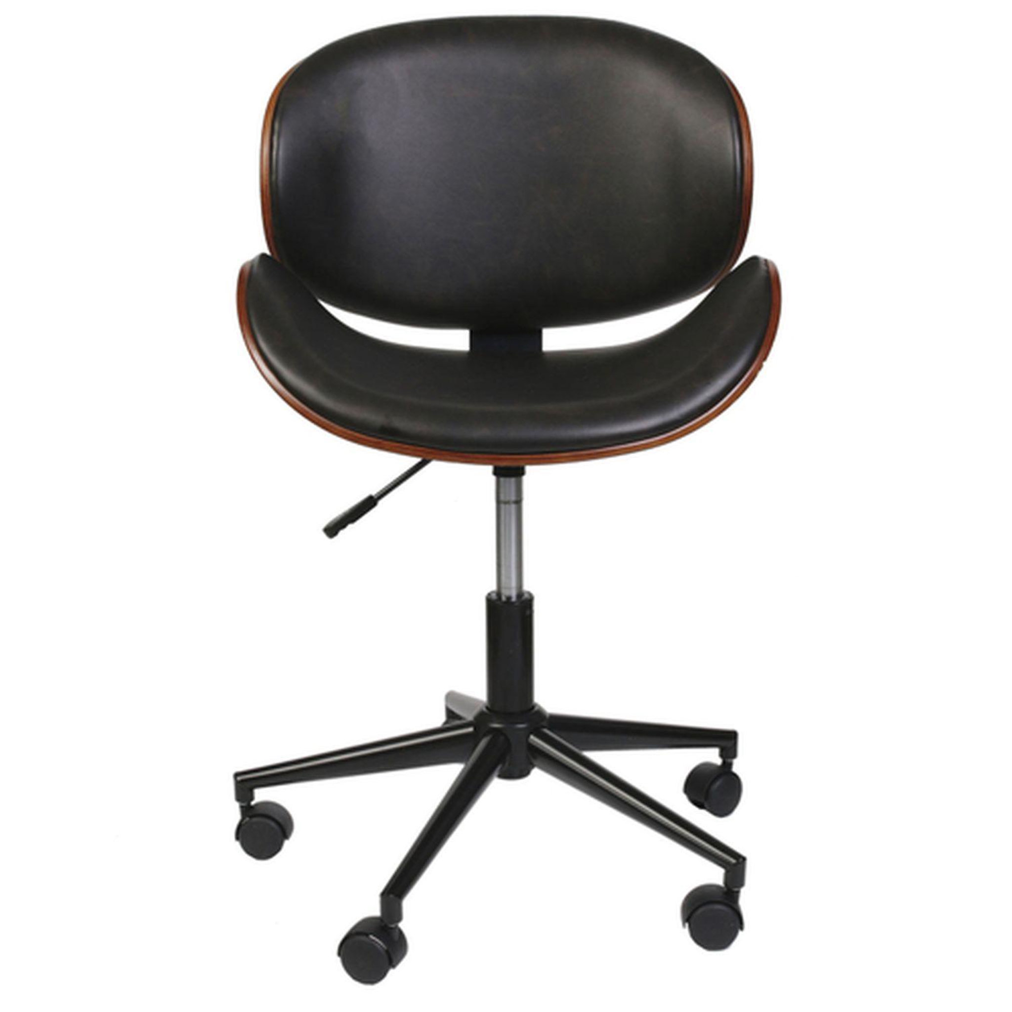 Voir la diapositive 2 : The Home Deco Factory Chaise de bureau réglable design rétro reno - noir effet vielli
