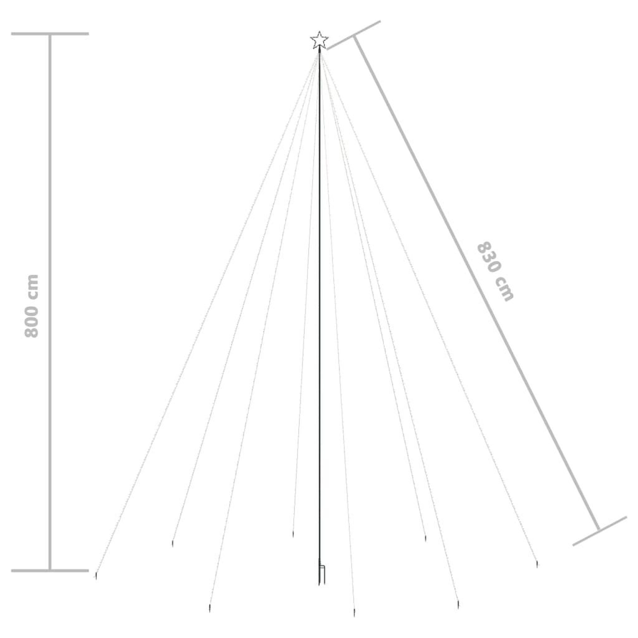 Voir la diapositive 6 : VIDAXL Sapin de Noël a LED Int/Exterieur 1300 LED blanc froid 8 m