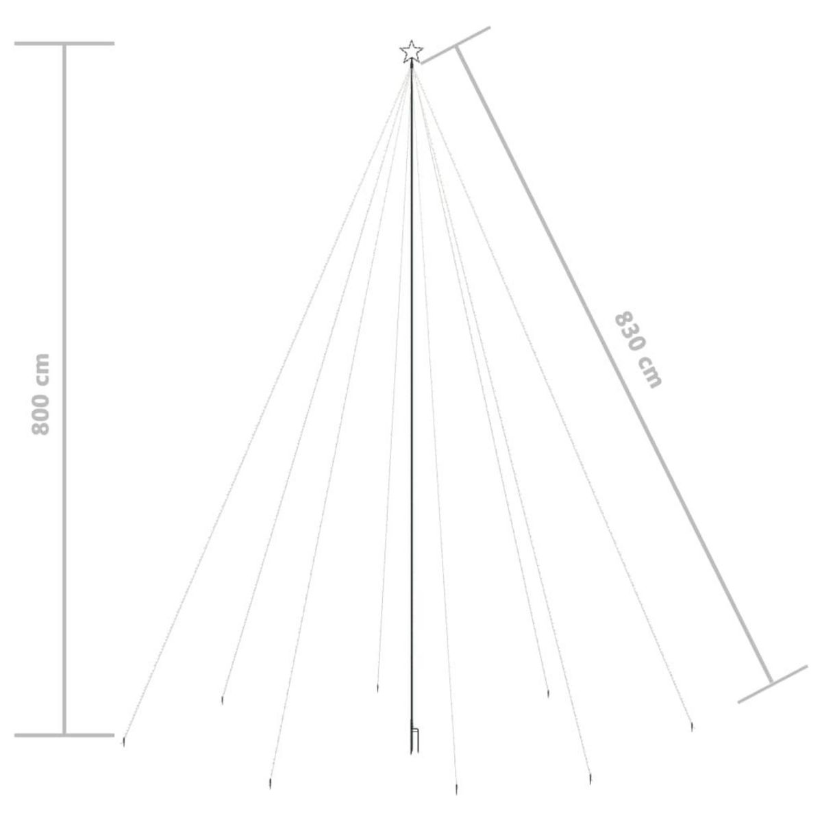 VIDAXL Sapin de Noël a LED Int/Exterieur 1300 LED blanc froid 8 m