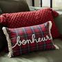 Voir la diapositive 4 : Paris Prix Coussin Déco à Carreaux  Bonheur  30x45cm Rouge
