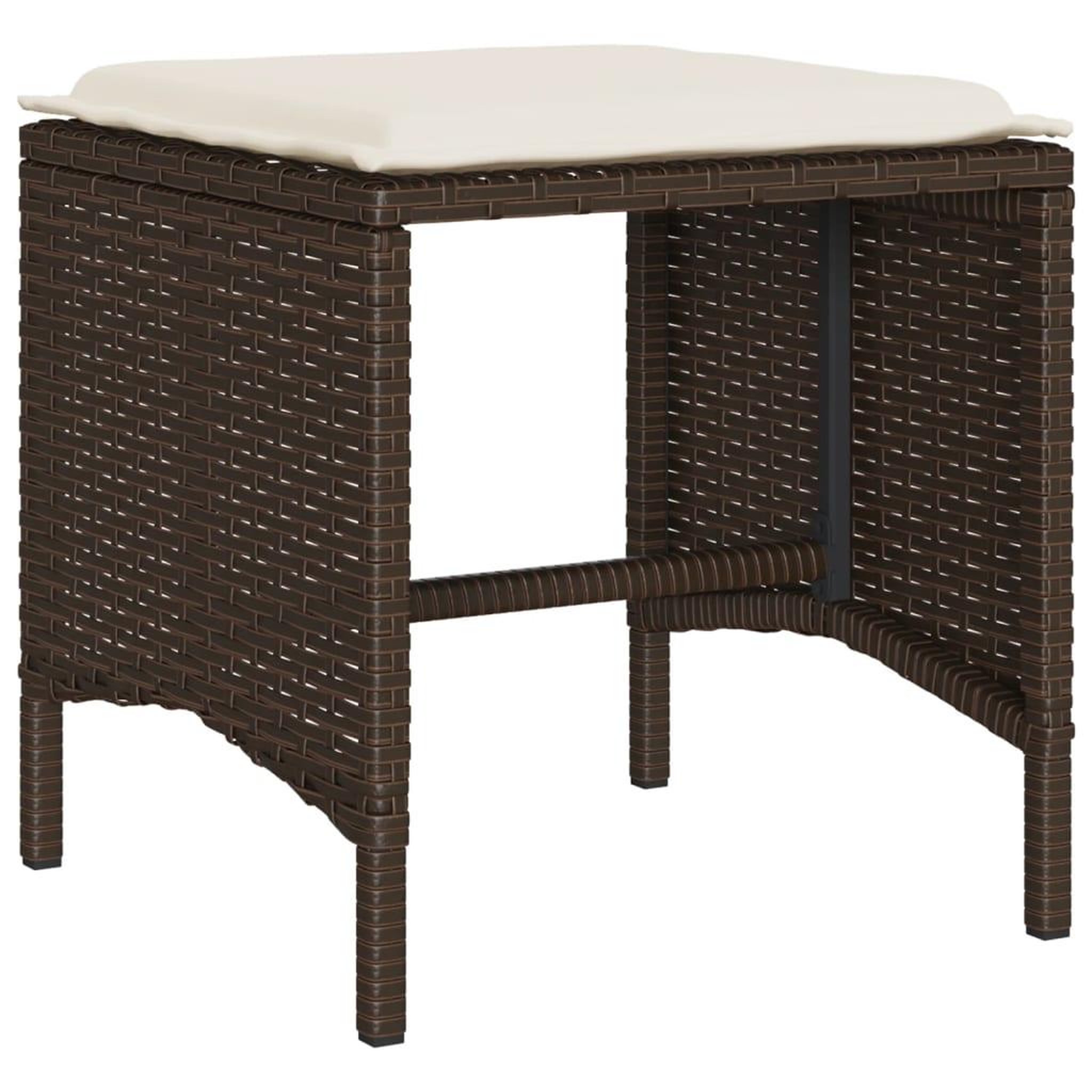 Voir la diapositive 5 : VIDAXL Salon de jardin 4 pcs avec coussins marron resine tressee
