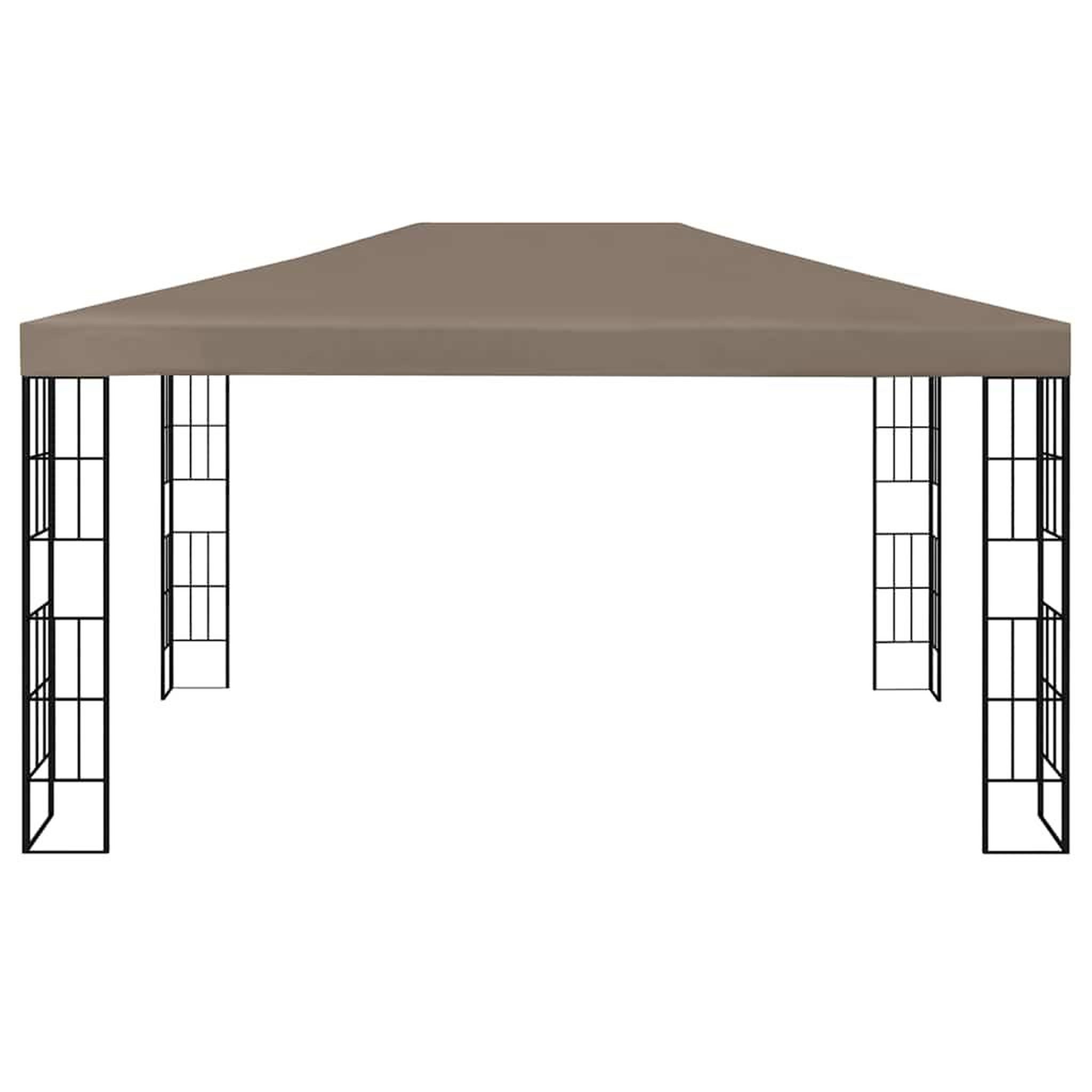 Voir la diapositive 4 : VIDAXL Tonnelle avec guirlande lumineuse a LED 4x3 m Taupe