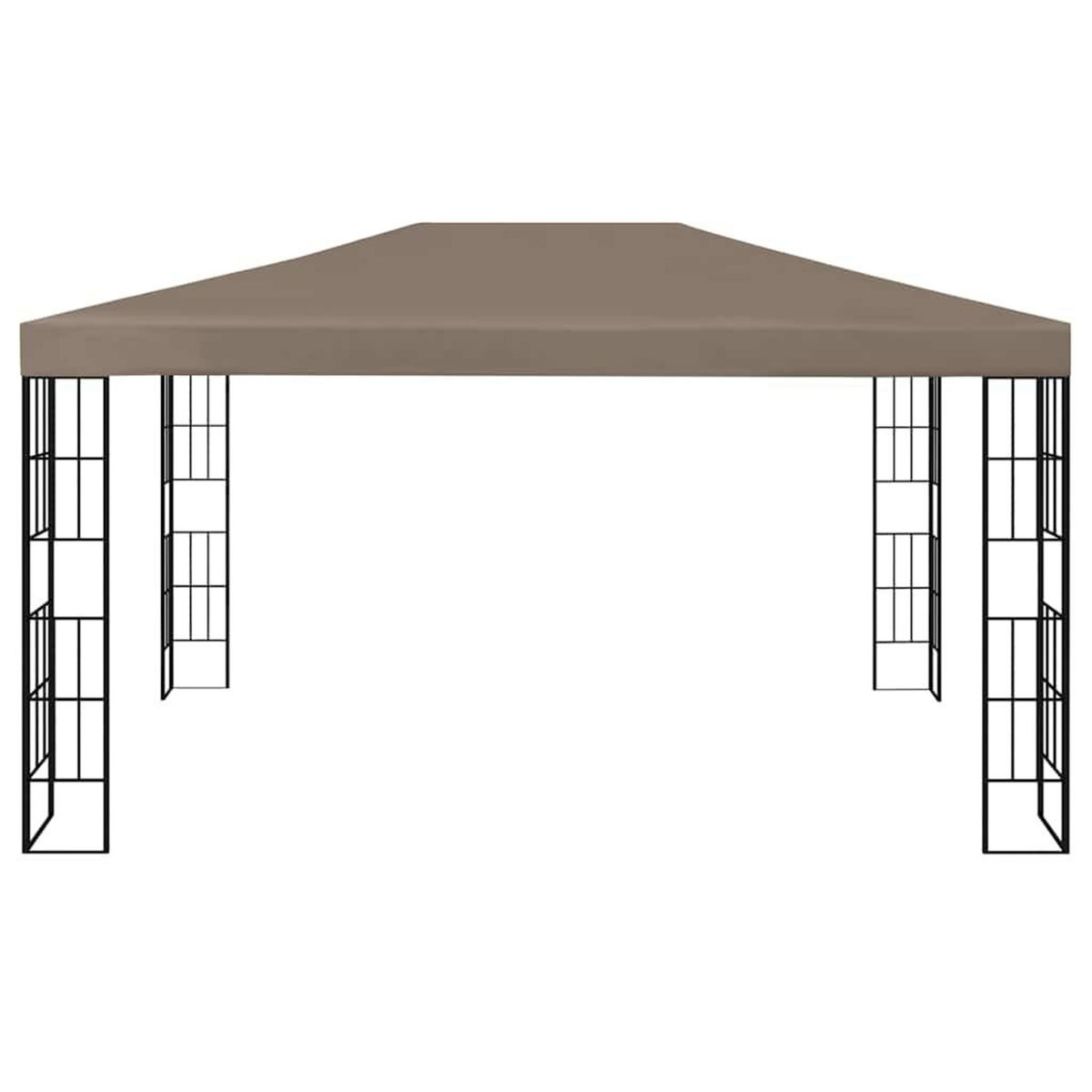 VIDAXL Tonnelle avec guirlande lumineuse a LED 4x3 m Taupe