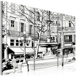 Paris Prix Tableau Imprimé  Esquisse de la Place Parisienne. Coloris disponibles : Multicolore