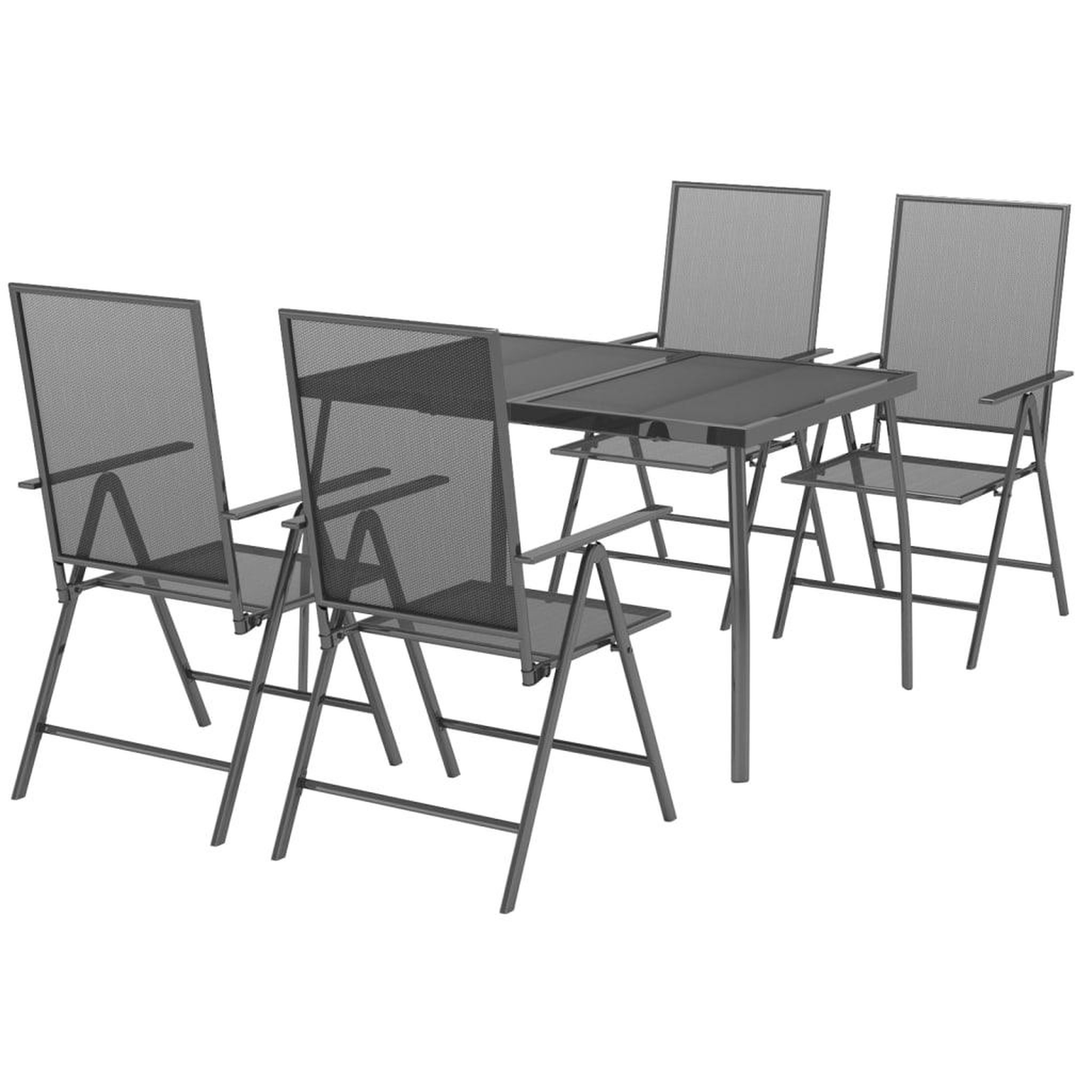 Voir la diapositive 3 : VIDAXL Ensemble a manger de jardin 5 pcs anthracite acier