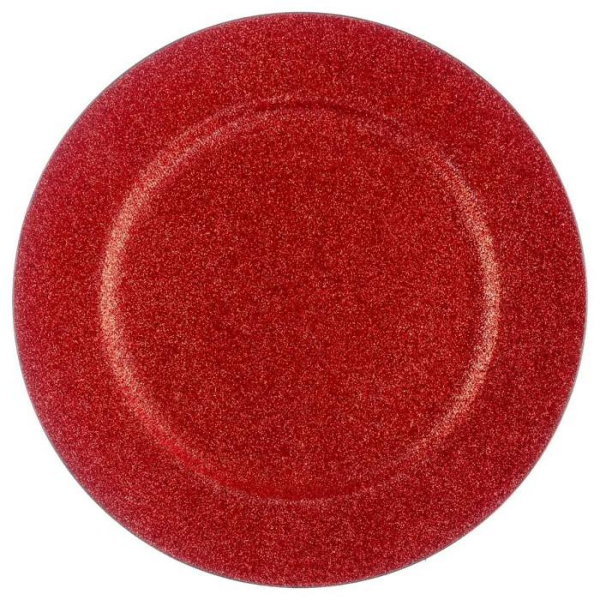 ATMOSPHERA Assiette De Présentation Paillettes 33cm Rouge Pas Cher