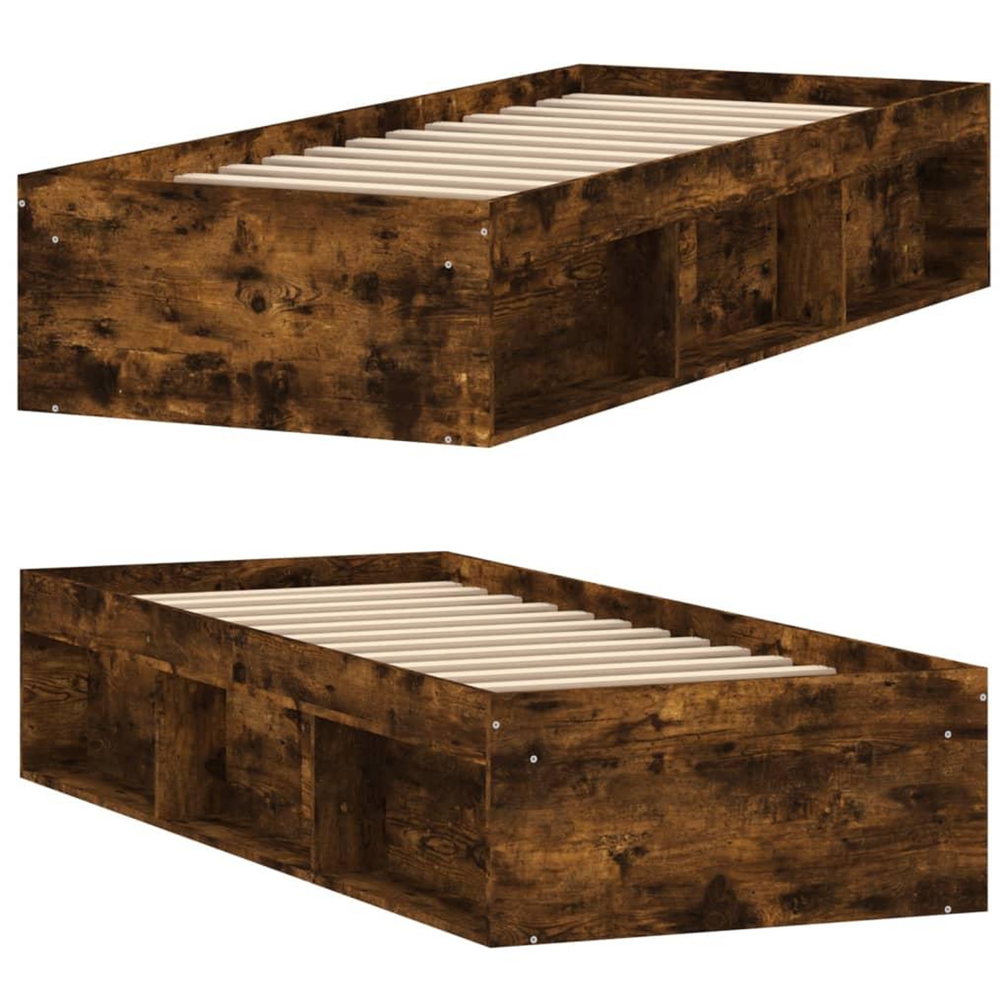 Voir la diapositive 4 : VIDAXL Cadre de lit sans matelas chene fume 75x190 cm